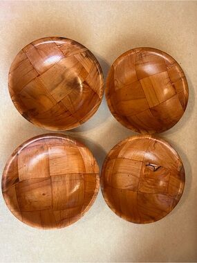 Vintage Woven Wood Bowls